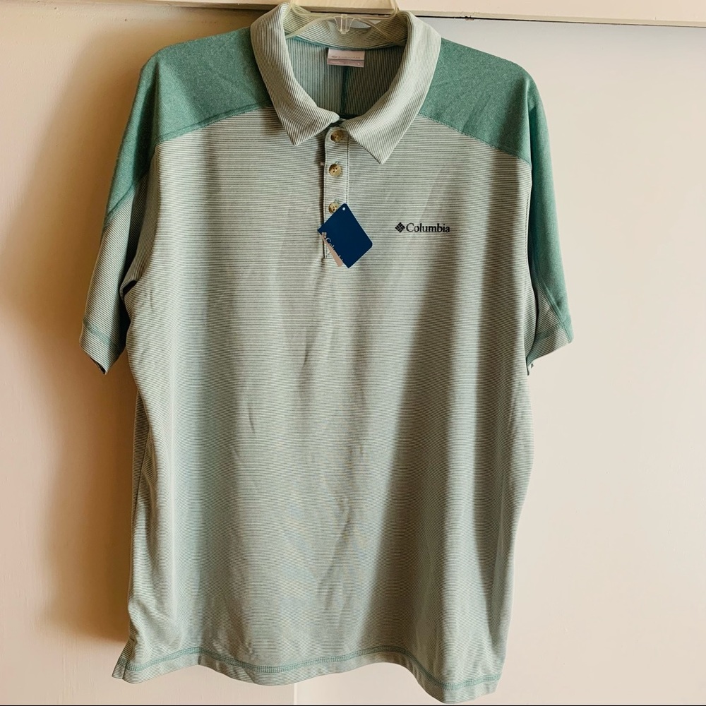 Columbia Men’s Summit View Polo Shirt Green L New